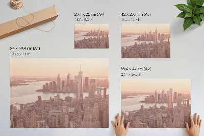 Decorative canvas print Tall skyscrapers sunset warm colors