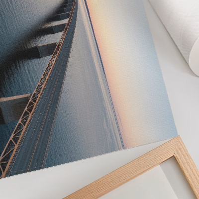Decorative canvas print A bridge over a calm sea at sunset