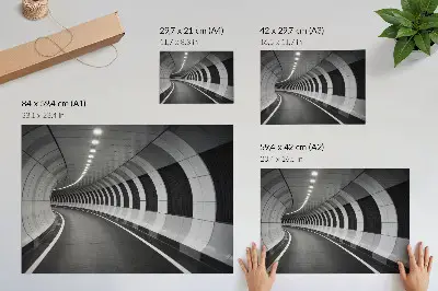 Decorative canvas print modern geometric spatial tunnel design