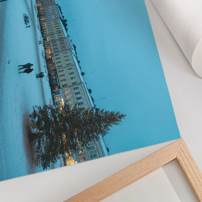 Poster Winter landscape, classic architecture, Christmas atmosphere