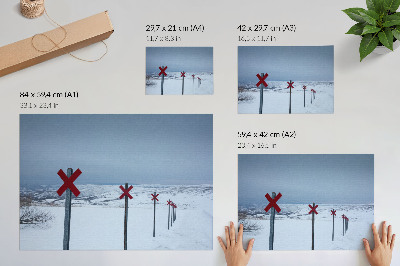 Photo canvas White hills red signs space silence