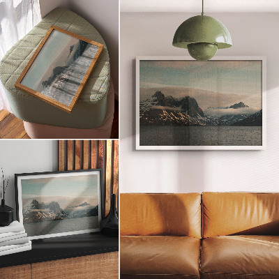 Decorative canvas print Monumental mountains in the shadow of peace and clouds