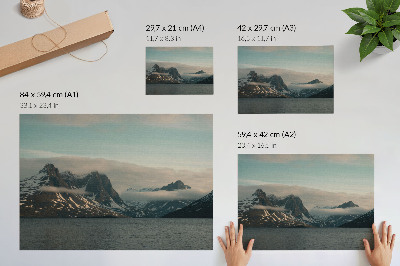 Decorative canvas print Monumental mountains in the shadow of peace and clouds
