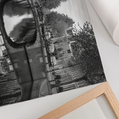 Poster Black and white bridges and canal urban space