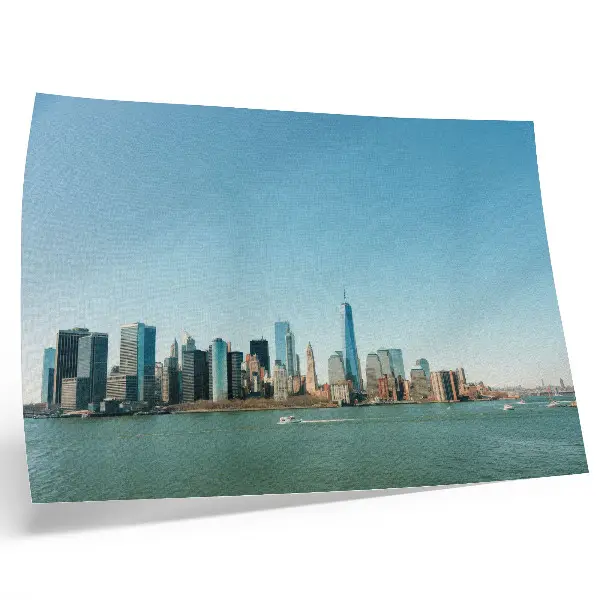 Photo canvas modern skyscrapers with blue sky and water