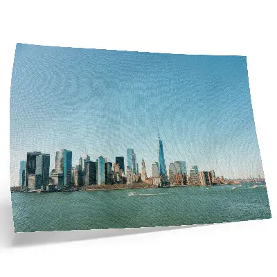 Photo canvas modern skyscrapers with blue sky and water