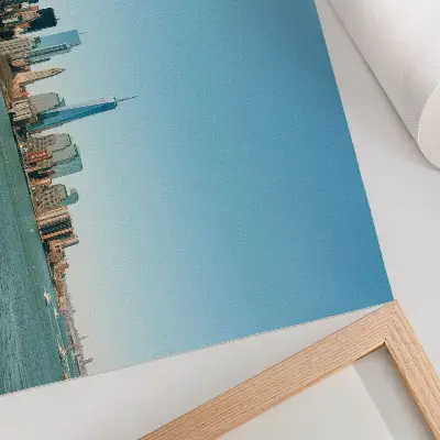 Photo canvas modern skyscrapers with blue sky and water