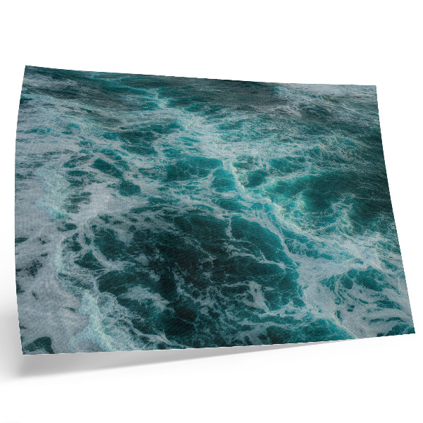 Poster Turquoise ocean waves with white foam