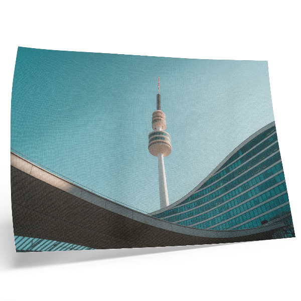 Decorative canvas print Blue sky modern building city tower