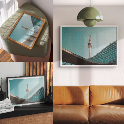 Decorative canvas print Blue sky modern building city tower