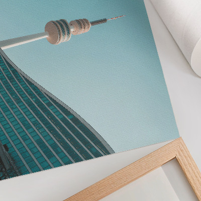 Decorative canvas print Blue sky modern building city tower