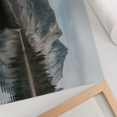 Poster Mountains, lake, boat, peace, harmony