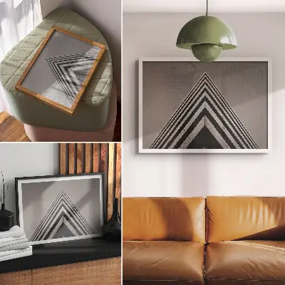 Photo canvas featuring symmetry, lines, and monochrome dynamic composition