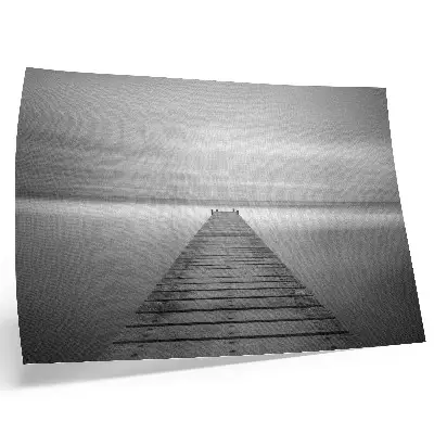 Poster monochromatic pier with a calm surface and elegant aesthetic