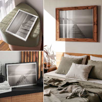 Poster Monochromatic pier, calm surface, elegance