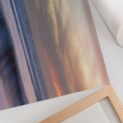 Photo canvas Pastel ocean waves and the setting sun
