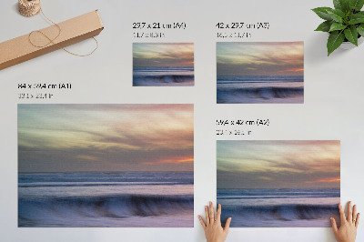 Photo canvas Pastel ocean waves and the setting sun