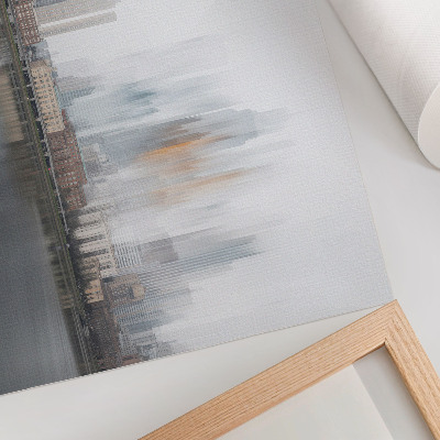 Poster Foggy city pastel reflection modernity