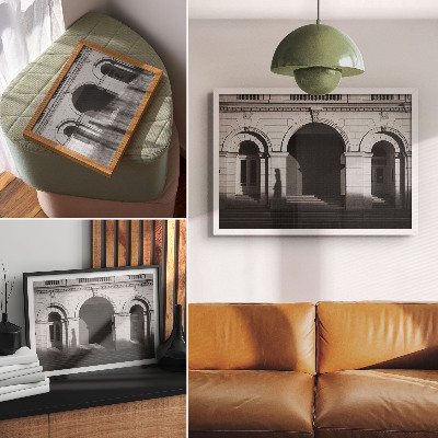 Decorative canvas print Elegant architecture classic arches shadows