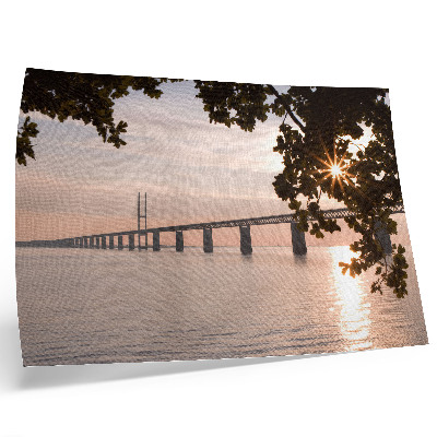 Photo canvas A picturesque bridge at sunset over the water
