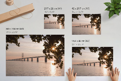 Photo canvas A picturesque bridge at sunset over the water