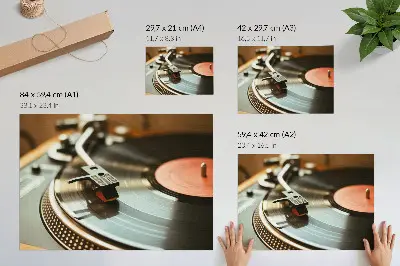 Gramophone poster nostalgic vintage musical atmosphere design