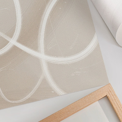 Poster Subtle beige waves and delicate lines