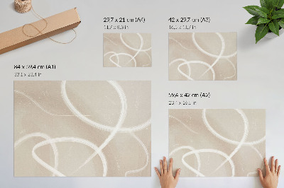 Poster Subtle beige waves and delicate lines