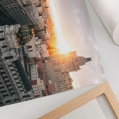 Decorative canvas print featuring an evening city with majestic architecture