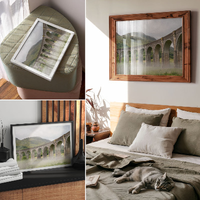 Decorative canvas print A majestic arch bridge among greenery