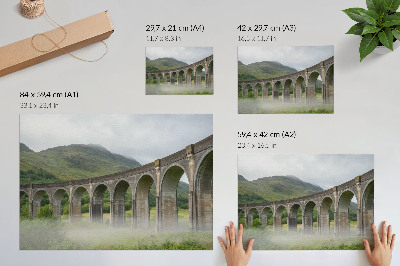 Decorative canvas print A majestic arch bridge among greenery