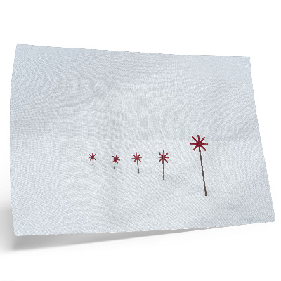 Poster Minimalist winter white and red stars