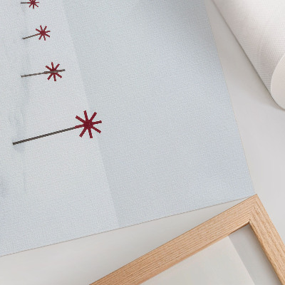 Poster Minimalist winter white and red stars