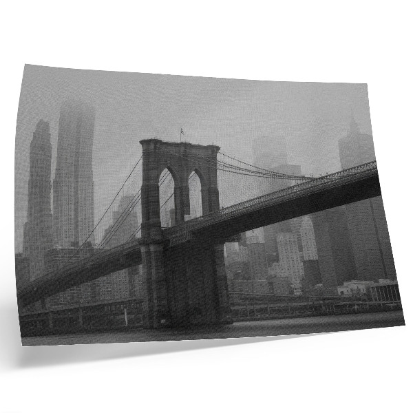 Photo canvas The bridge and the city in shades of gray, peace and elegance