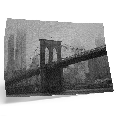 Photo canvas The bridge and the city in shades of gray, peace and elegance