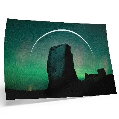 Photo canvas night sky with green cosmic atmosphere