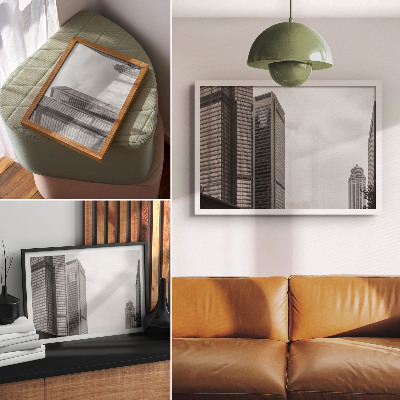 Photo canvas Monochromatic modern city skyscrapers