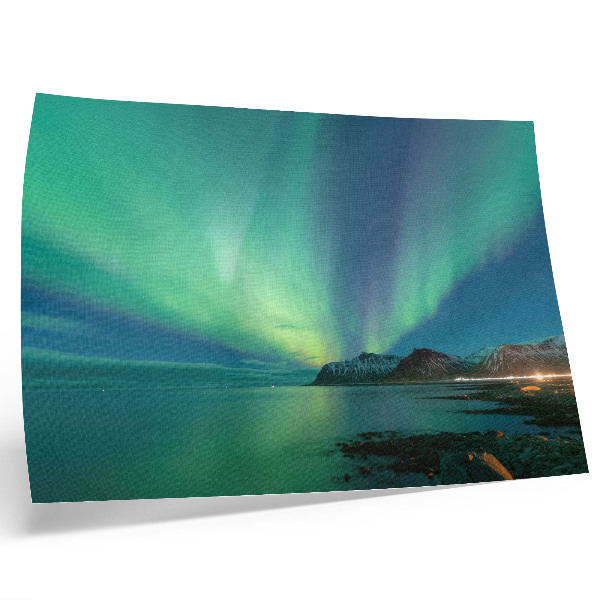 Poster Aurora Borealis over the sea, a magical atmosphere