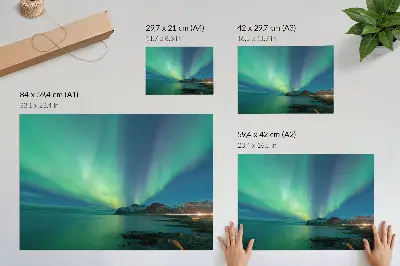Aurora Borealis over the sea poster with a magical atmosphere