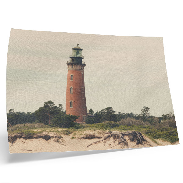 Poster Lighthouse sand trees harmony of nature