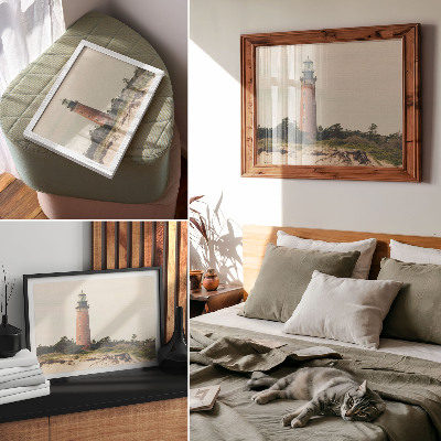 Poster Lighthouse sand trees harmony of nature