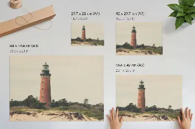 Lighthouse and sand dunes nature poster harmony of nature view