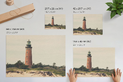 Poster Lighthouse sand trees harmony of nature