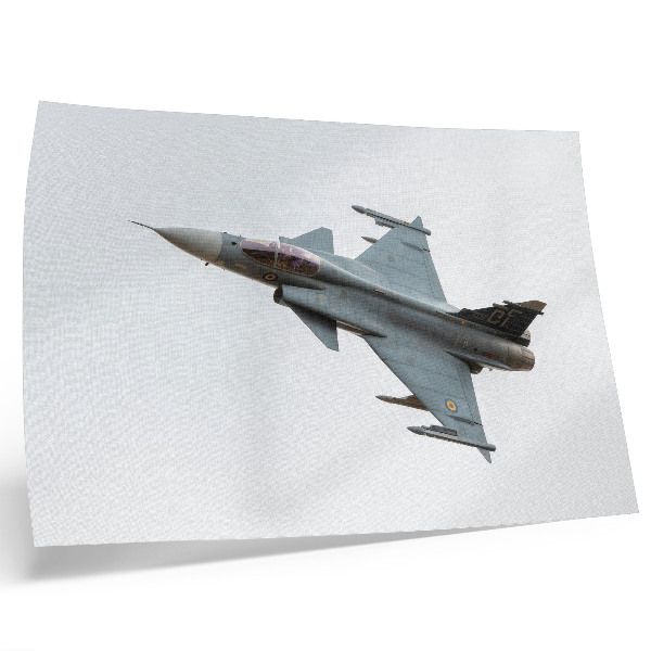 Photo canvas A modern fighter jet in flight against the sky
