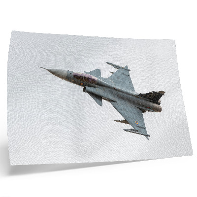 Photo canvas A modern fighter jet in flight against the sky