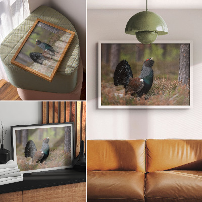 Poster Bird colors forest nature peaceful atmosphere