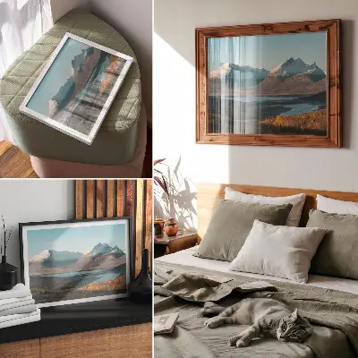 Photo canvas picturesque mountains and colorful autumn scenery
