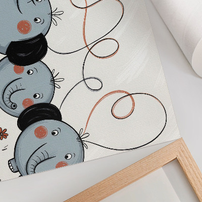 Poster Elephants with balloons, cleanliness, fun, joy