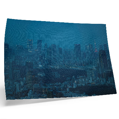 Decorative canvas print Metropolis night lights modern skyscrapers