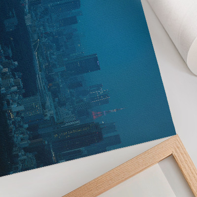 Decorative canvas print Metropolis night lights modern skyscrapers